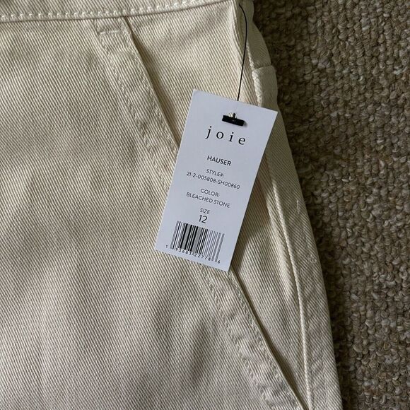 Joie Womens Shorts Size 12 Hauser Ivory Frayed Hem Utility Denim Cut Off High - Picture 12 of 16
